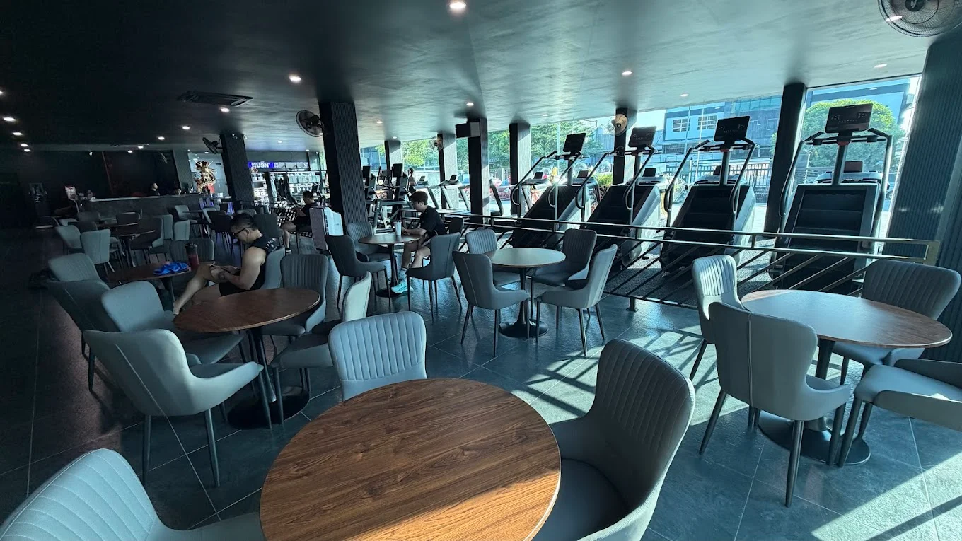 Lounge seating area with natural light